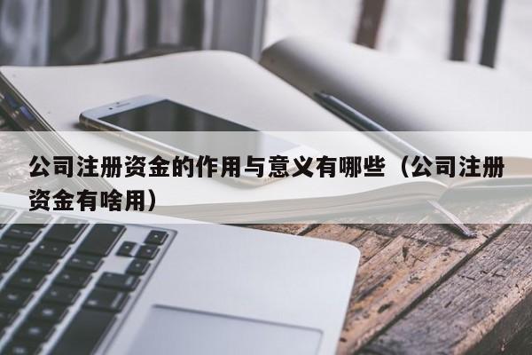公司注册资金的作用与意义有哪些（公司注册资金有啥用）